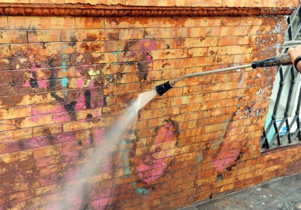 Brick Graffiti Cleaning in Lafayette